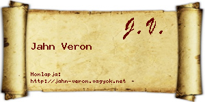 Jahn Veron névjegykártya